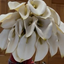 White Calla Lily Artificial Flowers 20 PCS 20 Real Touch Long Stem Gorgeous