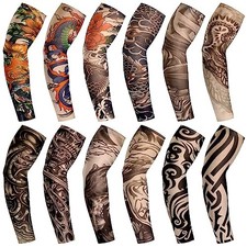 Geyoga 12 Pcs Tattoo Sleeves Men Arm Covers