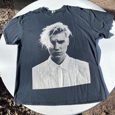 Justin Bieber Purpose World Tour 2016 Black Graphic Concert T-Shirt Size XL