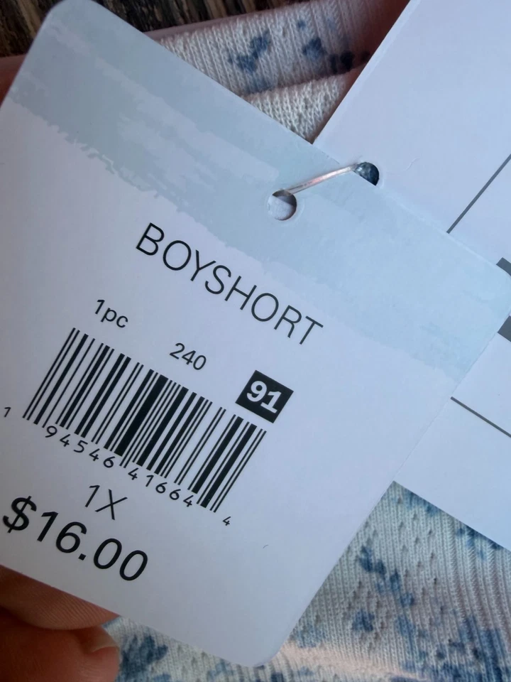 Tranquil & True Womens 1X Boyshorts With Snap Buttons Blue Floral - Image 2 of 4