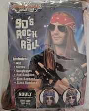 Adult 80s Rock N Roll Party Costume Accessories 1980s Music Band Fashion Rapper