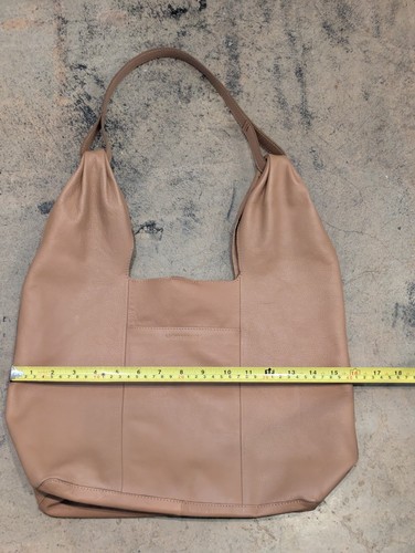 Lucky Brand Large Leather Satchel Tote VACHETTA Brown 0313DM0124 Chic Hobo - Picture 11 of 13