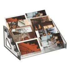 5 Tier Acrylic Card Display Stand for Trading Baseball, Gray