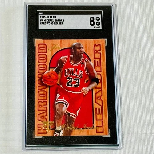 Michael Jordan 1995/96 Fleer Flair Hardwood Leader card #4 of 27 Graded SGC 8 NM