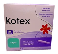 Kotex Security Tampons, Vintage 2004, Unscented, Super Strength, 18 count