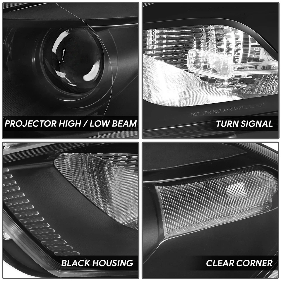 Faros lentes transparentes carcasa negra para Dodge Dart 2013-2016 lámparas estilo de fábrica Foto 3 de 4