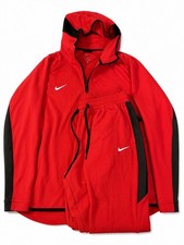 Nike Therma-FIT Tracksuit Mens XL Red Black Hoodie Pants 2 Piece Set Swoosh