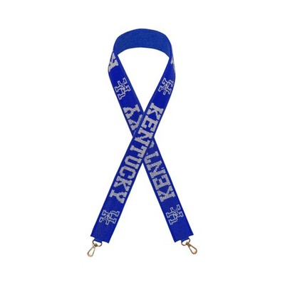 Lashicorn Kentucky Beaded Purse Strap Blue and White College Game Day Clear H...