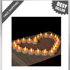 Flameless LED Tea Light Candles Battery Operated, Flickering Flame, 8 Pack