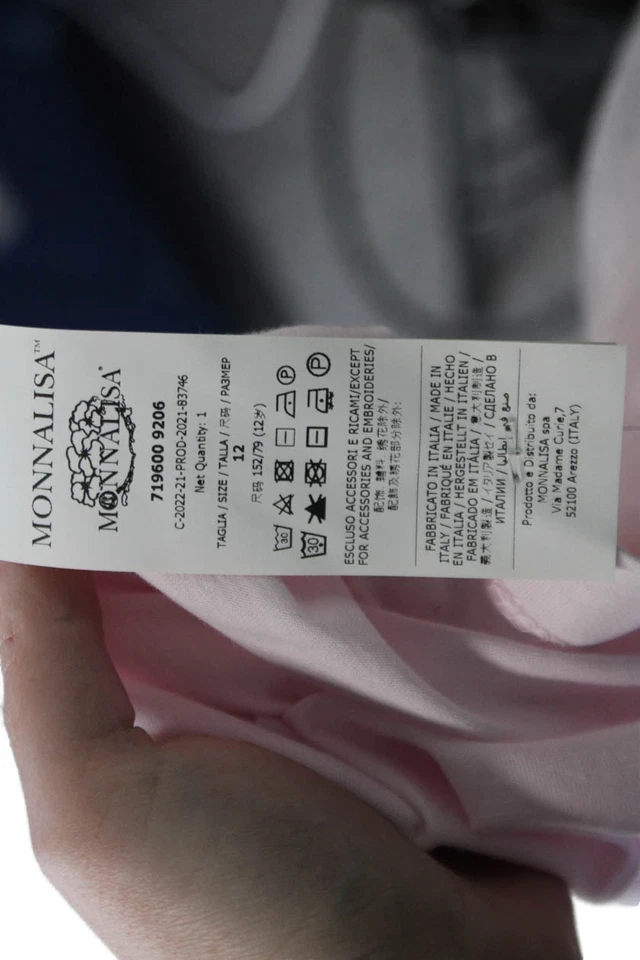 Camisa Monnalisa Niños Niñas Joya Rosa Hinchada Mangas Cortas Rosa Talla 12 Foto 3 de 4