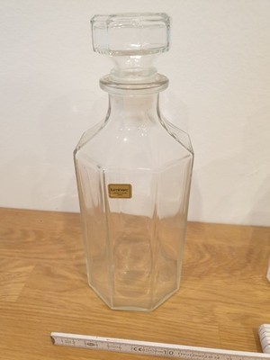   Große 8-Eck Karaffe Glas D'Arques Luminarc Modell Octime Vintage Retro 