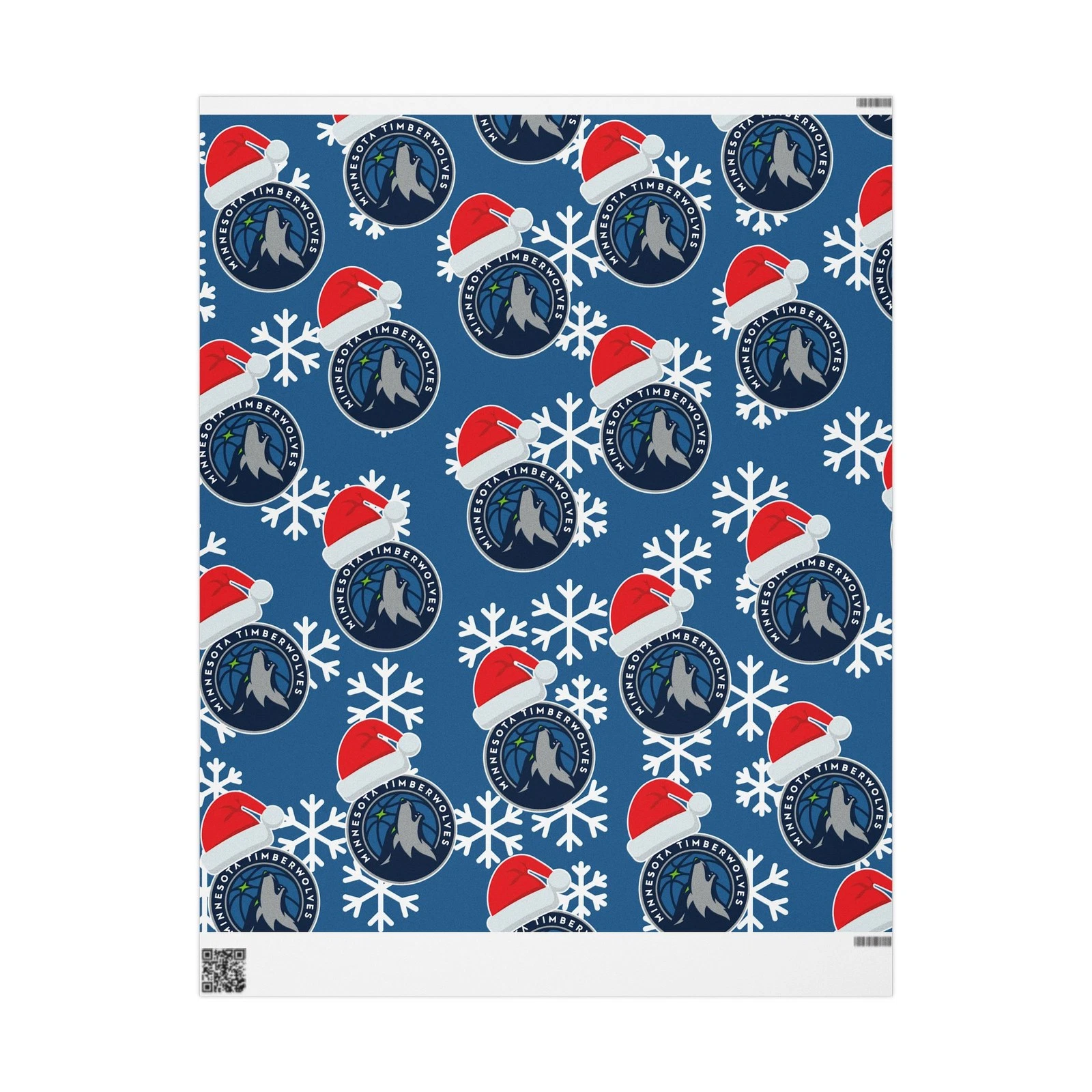 Minnesota Timberwolves Gift Wrapping Paper for Holidays, Christmas
