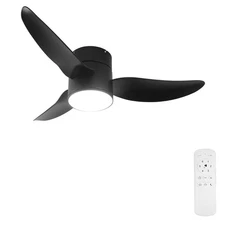Ceiling Fan with Lights, 38" Flush Mount Ceiling Fans with Remote Control, Di...