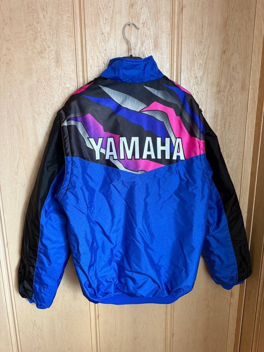 YAMAHA 90s NYLON BLUE RACING RALLY JACKET BOMBER VINTAGE FULL ZIP