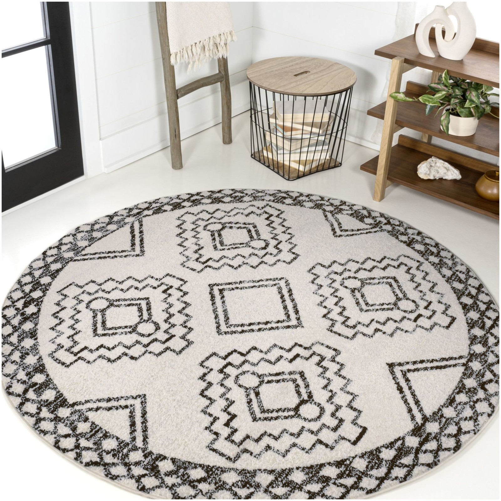 JONATHAN Y Moroccan Hype 7x7 Multicolor Polypropylene Rug