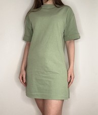 Zara T-Shirt Kleid Grün Basic Oversize Look Gr. M / 38