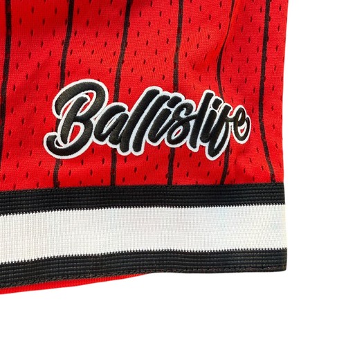 Ballislife Mens Basketball Shorts Striped Red Athletic Gym Small - Picture 3 of 8