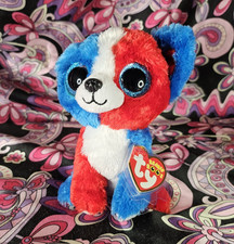 VALOR the CHIHUAHUA DOG 6" ❤️ Near Mint MWNMT ❤️ rare TY Beanie Boo USA RED BLUE