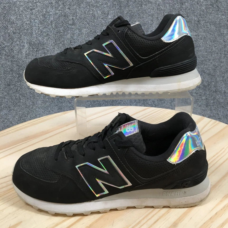 New Balance Zapatos Mujer 9 B Negro 574 Tenis para Caminar Cuero Bajo WL547O2 Foto 2 de 4