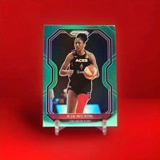 2021 Panini Prizm WNBA A'ja Wilson #13 Green Prizm Las Vegas Aces