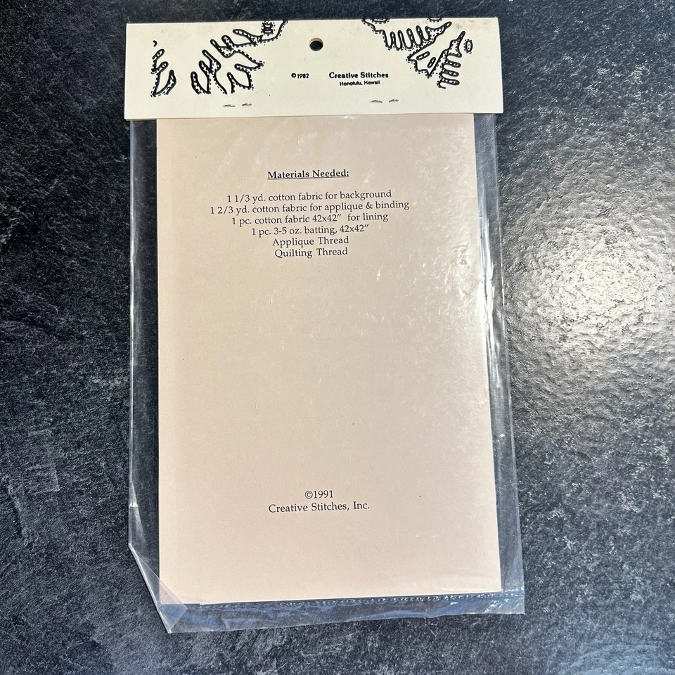 1991 Creative Stitches Hawaiian Quilt Pattern HALAKAHIKI Pineapple C-5 NEW - Image 4 of 4