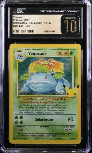 CGC 10 PRISTINE Venusaur Holo 15/102 Celebrations Classic Collection Pokémon
