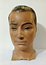 Vintage Artisan Hand Painted Male Mannequin Head, Milliner Stand/Display