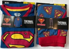 Superman Thermal Underwear Set Small Blue New Top & Bottom Fast Ship