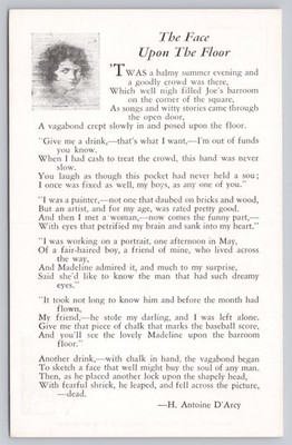 Central City CO ''The Face Upon The Floor'' Poem Postcard S. Newbury