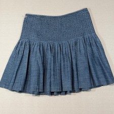 Polo Jeans Co Ralph Lauren Denim Pleated Skirt Blue Cotton Size 8 W34 Y2K
