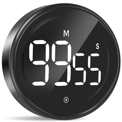 LIORQUE Digital Kitchen Timer, Magnetic Countdown Countup Timer with Black