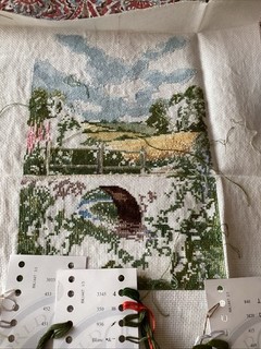DMC Counted Cross Stitch Summer Meadow. Started. No Frame. Free UK Postage