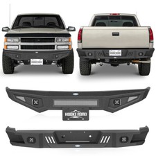 Textured Front Rear Bumper Wlight Fit 1988-1998 Chevy Ck 1500 2500 Fleetside