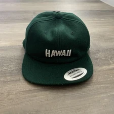 Hurley Hawaii Yupoong Strapback Cap Green NWTs 60% Wool Adjustable