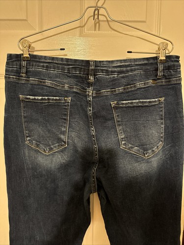 Kancan Kurvy Ultra High Rise Skinny Dark Blue Denim Jeans Women’s Size 34 X 30 - Picture 10 of 11