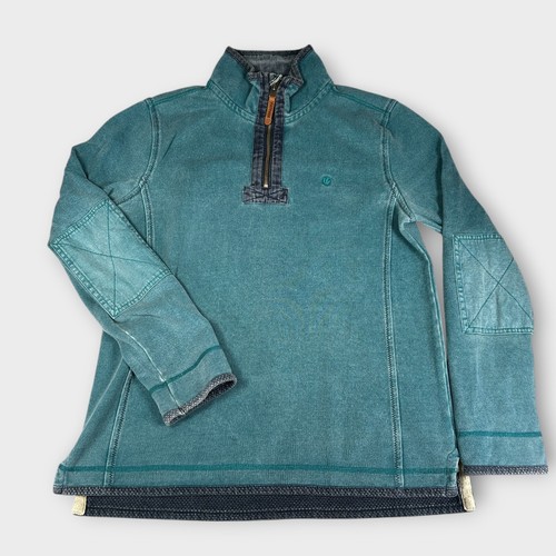 FatFace Men's Blue Quarter Zip Sweatshirt Pullover Jumper Casual Cotton Size S