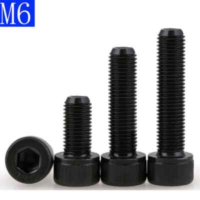 M6 6mm Bolt Black 12.9 Grade Alloy Steel Allen Hex Socket Cap Head Screw DIN912