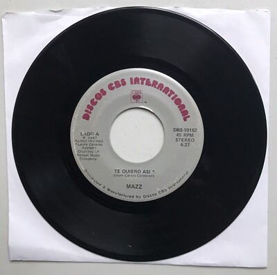 Mazz  Discos Int  DBS-10162  1987 Te Quiero Asi   Este Amor Que Tango Pre-owned