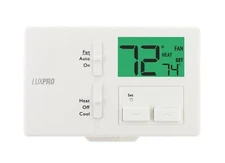 Lux Pro Non programmable Thermostat for House Model P111; 1 Heat, 1 Cool; Bat...