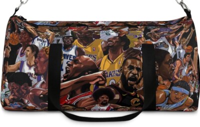 NBA Basketball GOATS Duffle Duffel Gym Bag Kobe MJ LeBron Magic