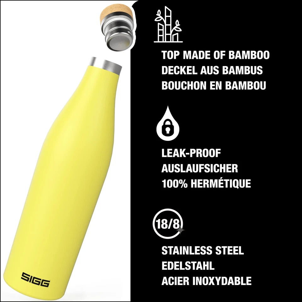 SIGG - Botella de agua aislada - Meridian Ultra Lemon - A prueba de fugas y extra delgada... Foto 3 de 4