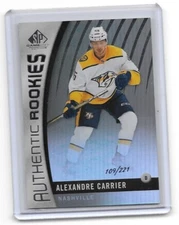 2017-18 UPPER DECK SP GAME USED ALEXANDRE CARRIER AUTHENTIC ROOKIES 109/221