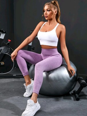 Womens Size Small Wide Wasteband Sports Leggings Color Purple yoga athleticpants