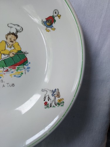 Vintage Nursery Rhyme Plate Rub-a-Dub Childs Plate - Picture 4 of 8