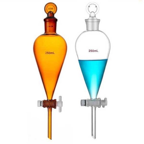 60ml - 1000ml Clear Amber Lab Glass Separatory Funnel with PTFE Glass Piston