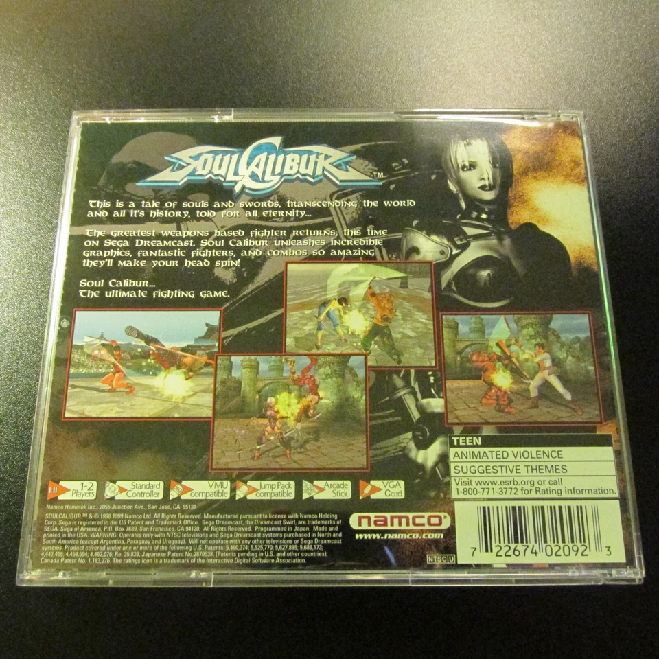 Soul Calibur (SEGA Dreamcast, 1999) Mortal Kombat PRÍSTINO COMPLETO NUEVO COMO NUEVO Foto 3 de 4