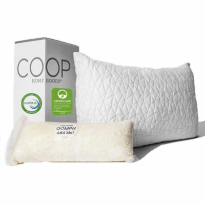 2Pcs Coop Home Goods Premium Adjustable Loft Pillow Cross Memory Foam Fill Queen