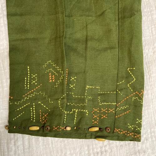Hearts Of Palm Capri Pants Size 8 Beaded Embroidered Avocado - Picture 2 of 5
