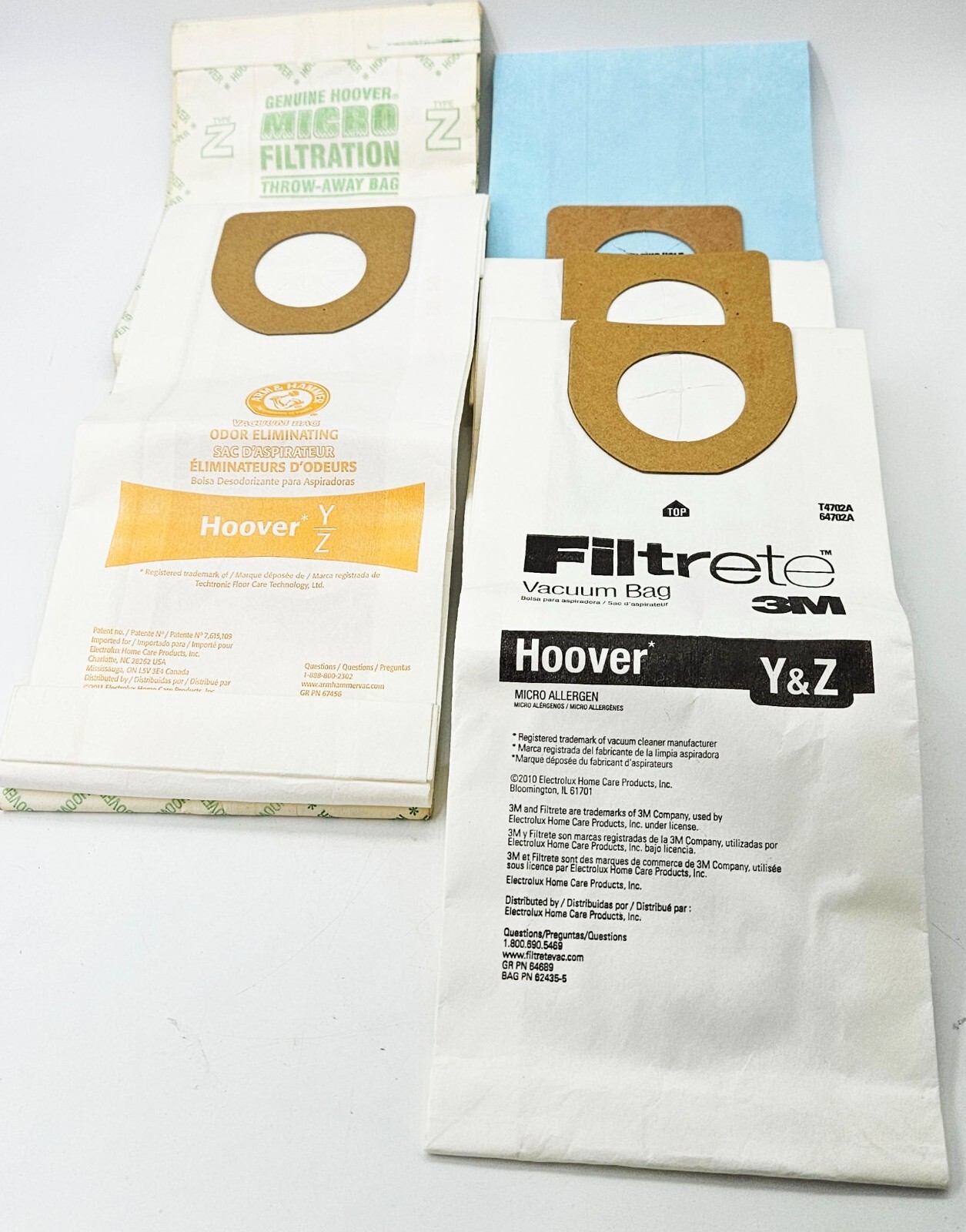 Hoover WindTunnel Type Y / Z Hepa Vacuum Bags Y / Z 5 Pack Tempo Febreze Arm & H eBay