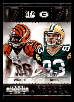 2014 Panini Contenders James Wright/Jeff Janis Round Numbers #14 Bengals/Packers
